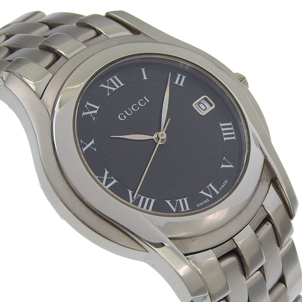 Gucci Stainless Steel Black Quartz Analog Display Dial Watch — view 3