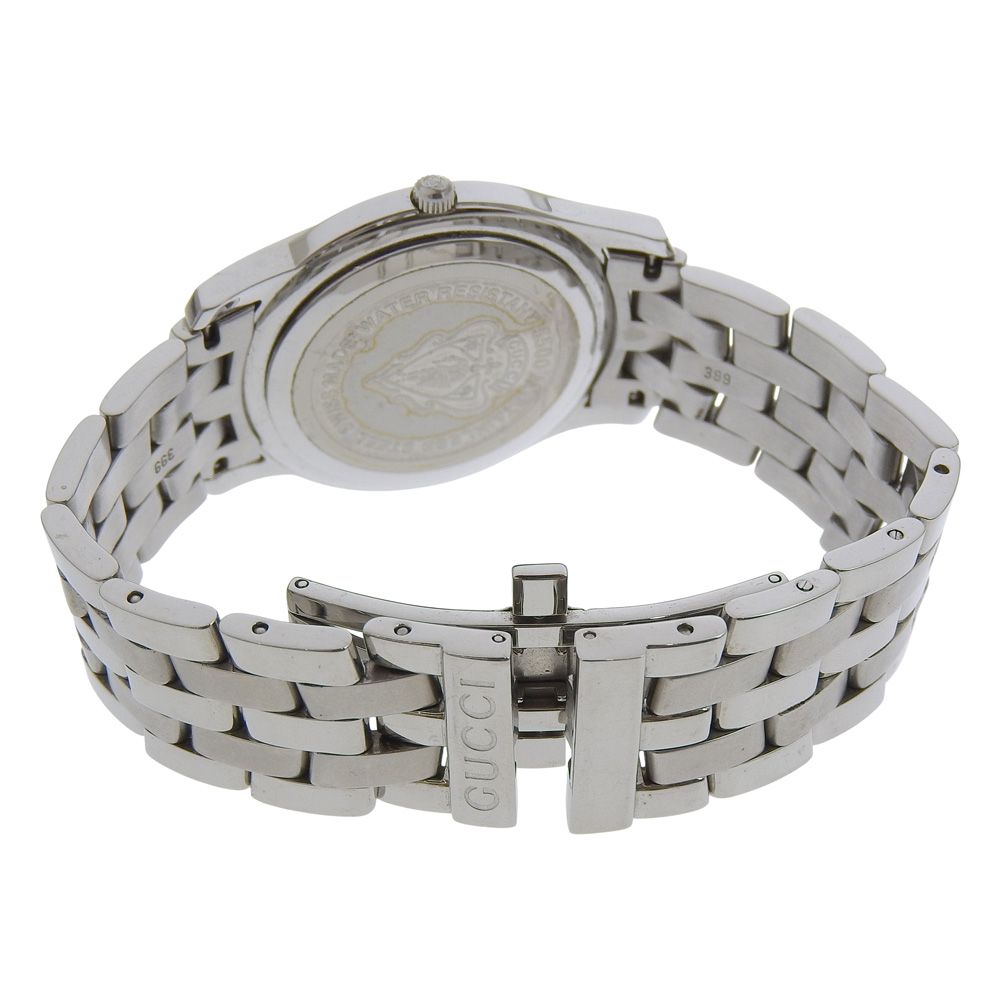 Gucci Stainless Steel Black Quartz Analog Display Dial Watch — view 5
