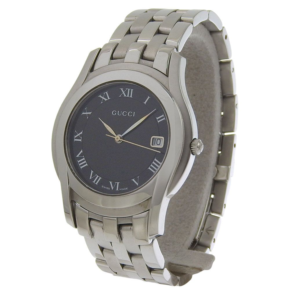 Gucci Stainless Steel Black Quartz Analog Display Dial Watch — view 2