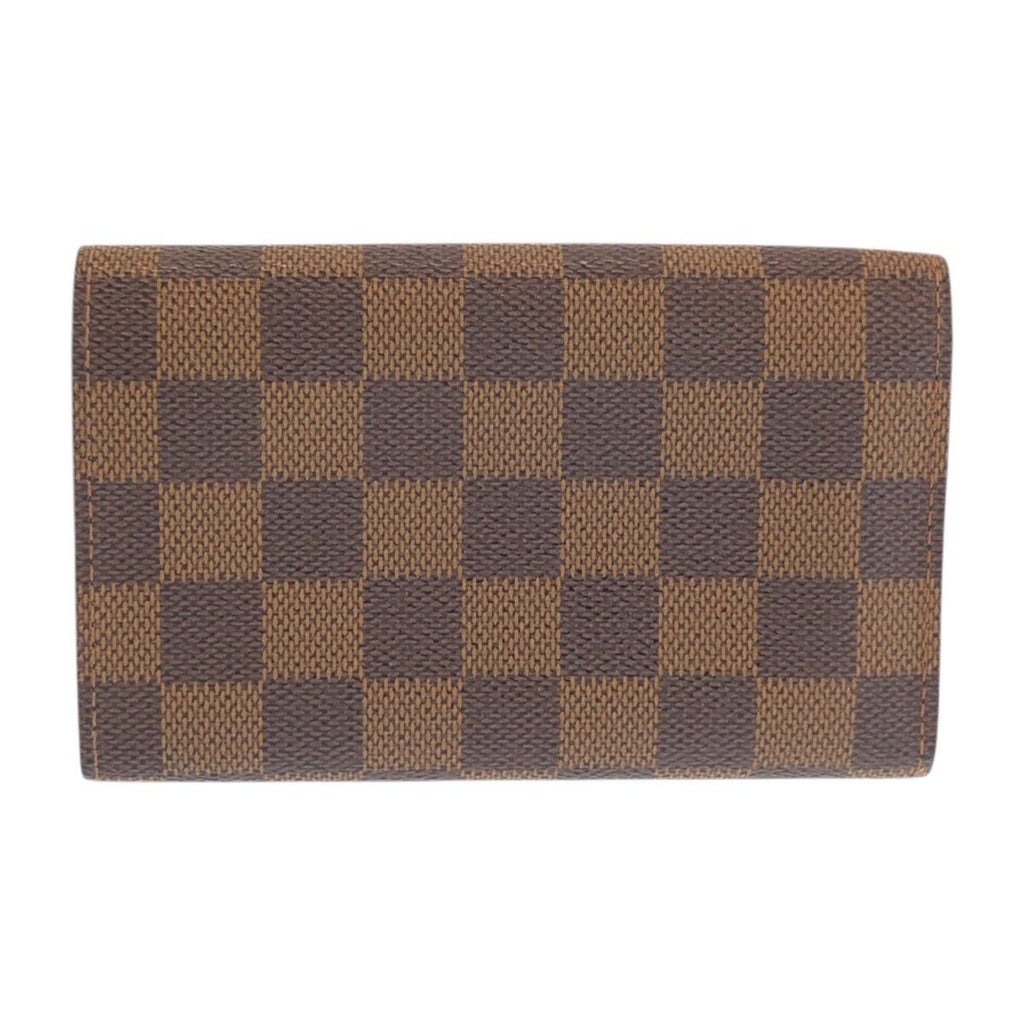 Louis Vuitton Damier Porte Monnaievier Tresor Brown Fold Wallet Compact — view 2