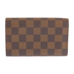 Louis Vuitton Damier Porte Monnaievier Tresor Brown Fold Wallet Compact — view 2