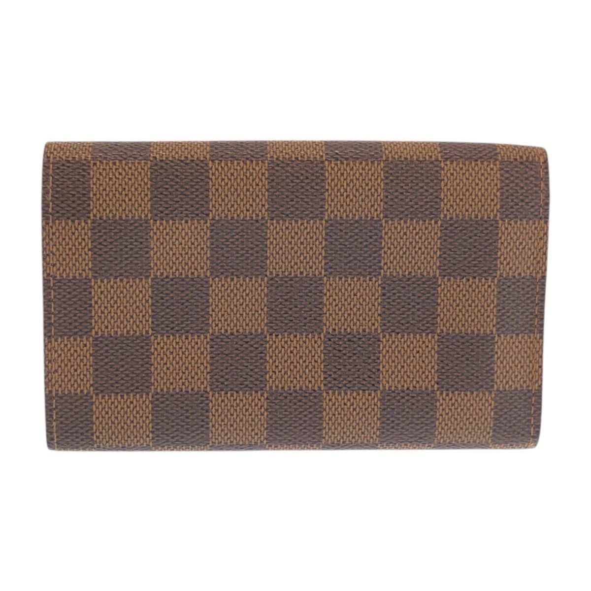 Louis Vuitton Damier Porte Monnaievier Tresor Brown Fold Wallet Compact — view 2