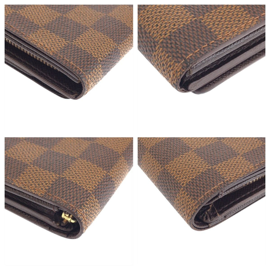 Louis Vuitton Damier Porte Monnaievier Tresor Brown Fold Wallet Compact — view 4
