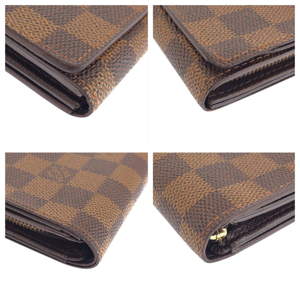 Louis Vuitton Damier Porte Monnaievier Tresor Brown Fold Wallet Compact — view 3