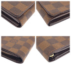 Louis Vuitton Damier Porte Monnaievier Tresor Brown Fold Wallet Compact — view 3