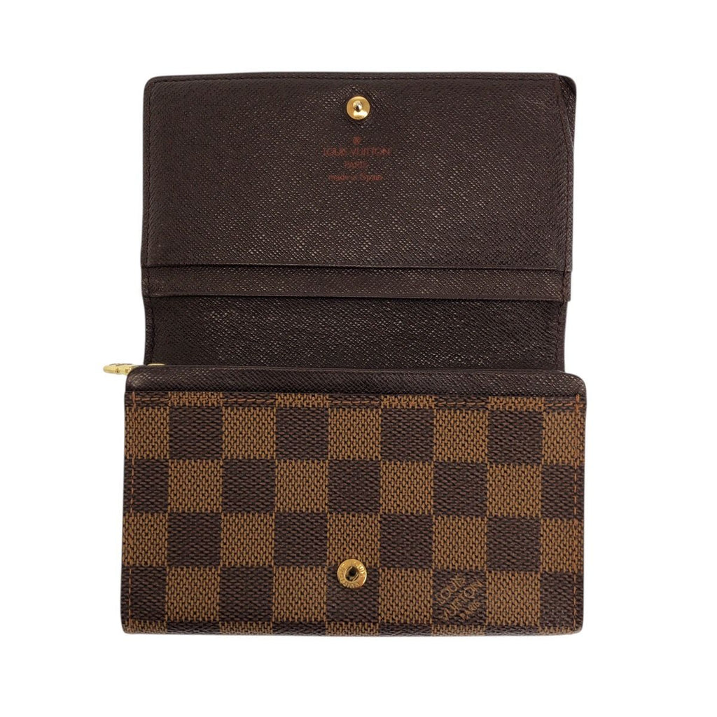 Louis Vuitton Damier Porte Monnaievier Tresor Brown Fold Wallet Compact — view 6