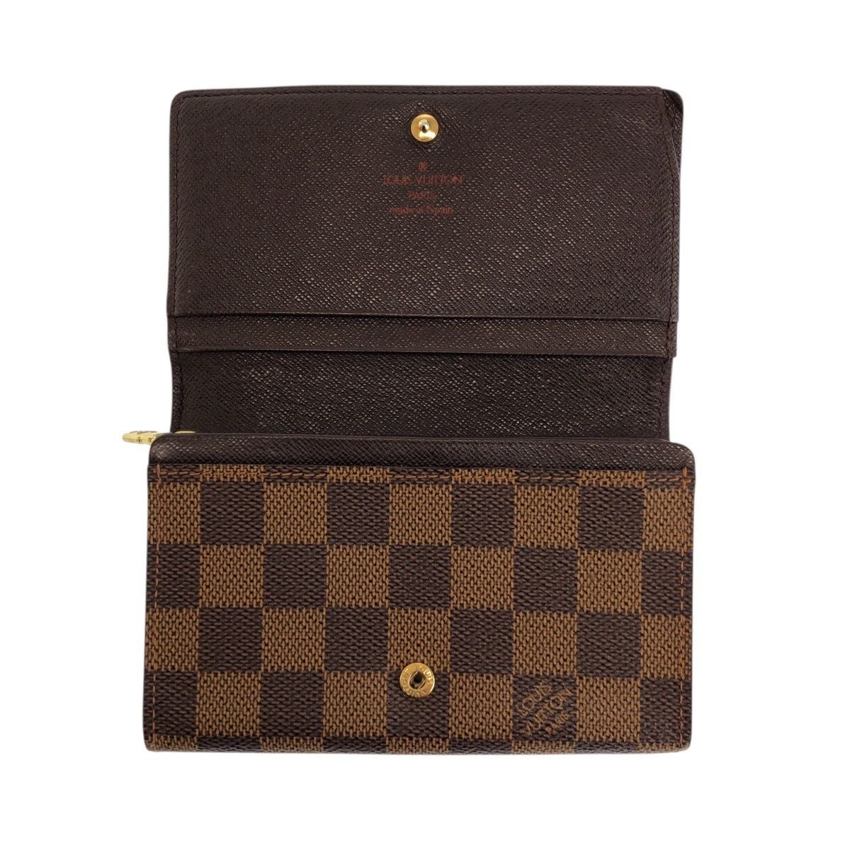 Louis Vuitton Damier Porte Monnaievier Tresor Brown Fold Wallet Compact — view 6