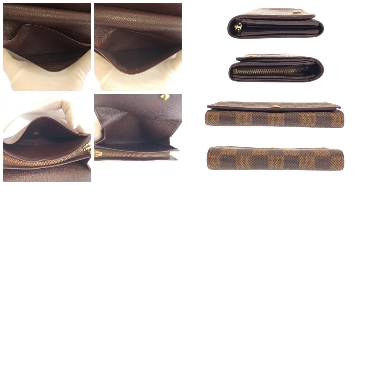 Louis Vuitton Damier Porte Monnaievier Tresor Brown Fold Wallet Compact — view 9