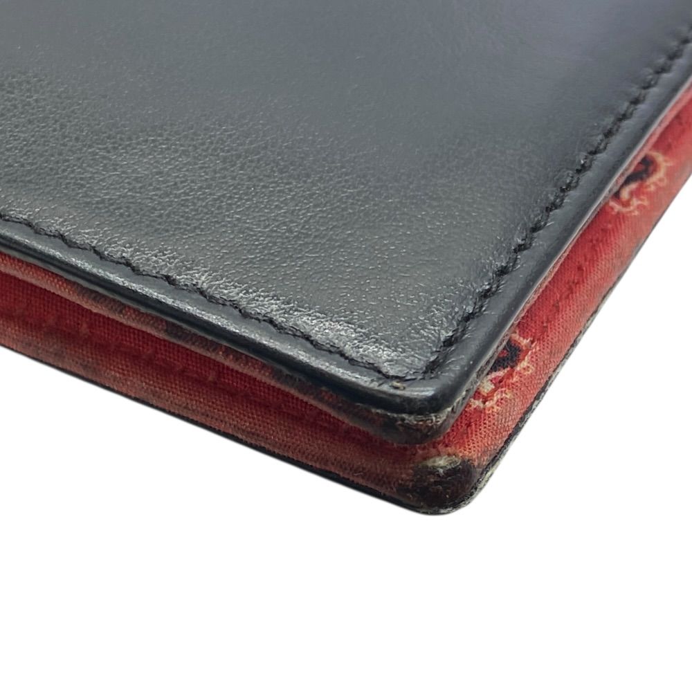 Saint Laurent Wallet Bifold Folding Paisley Compact Billfold Leather Black — view 3