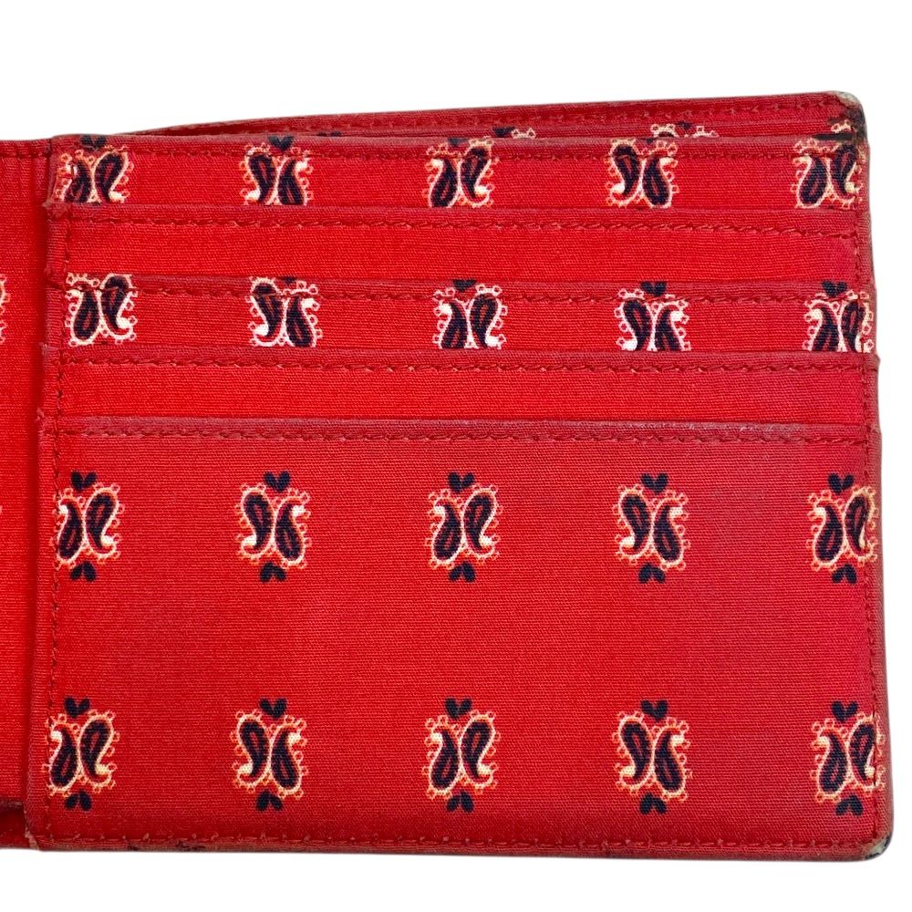 Saint Laurent Wallet Bifold Folding Paisley Compact Billfold Leather Black — view 9
