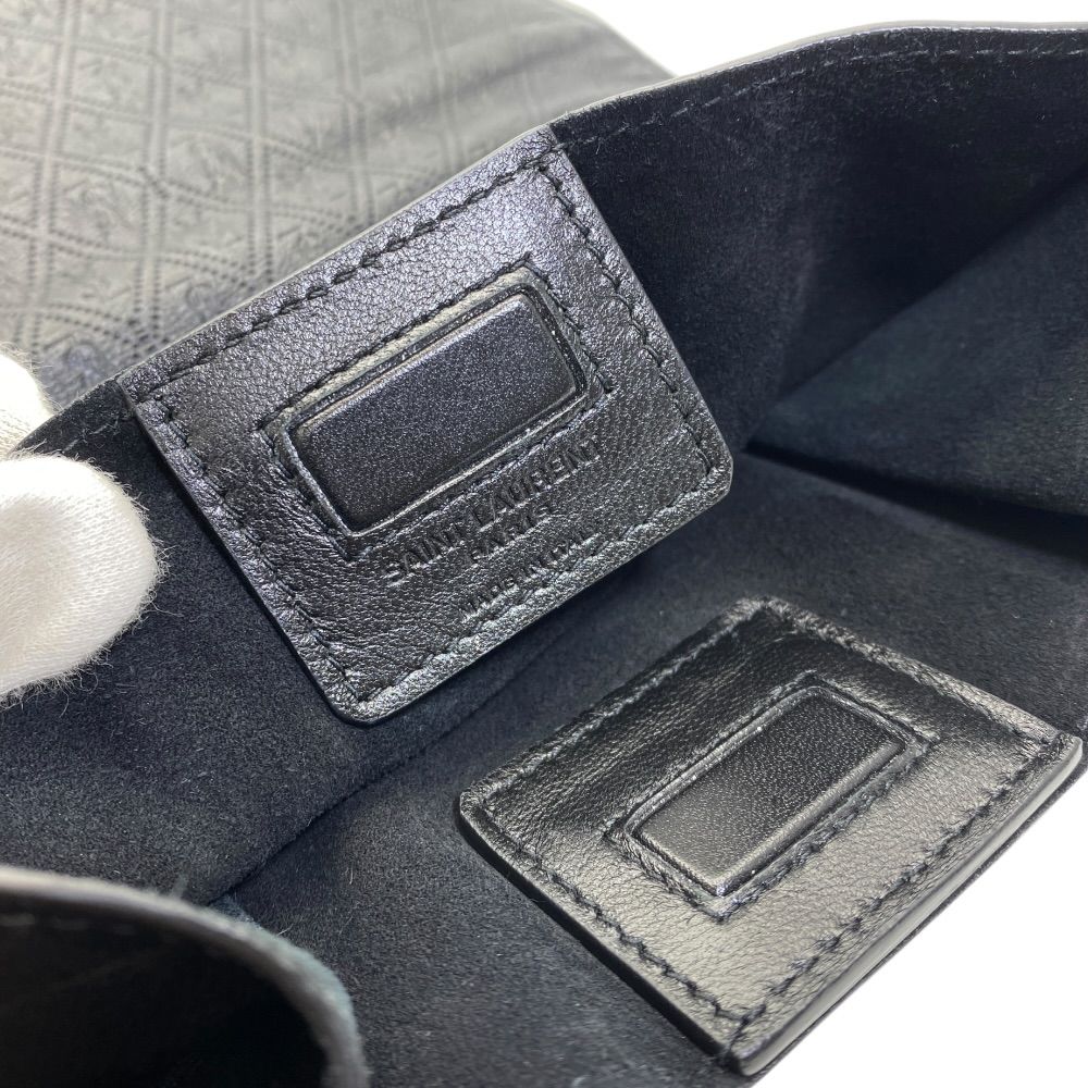 Saint Laurent Paris le Monogram Deli Paper Clutch Cassandra Logo Leather Black — view 6