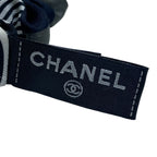 Chanel Scrunchie Hair Tie Geometric Pattern Silk Black White Gray — view 8