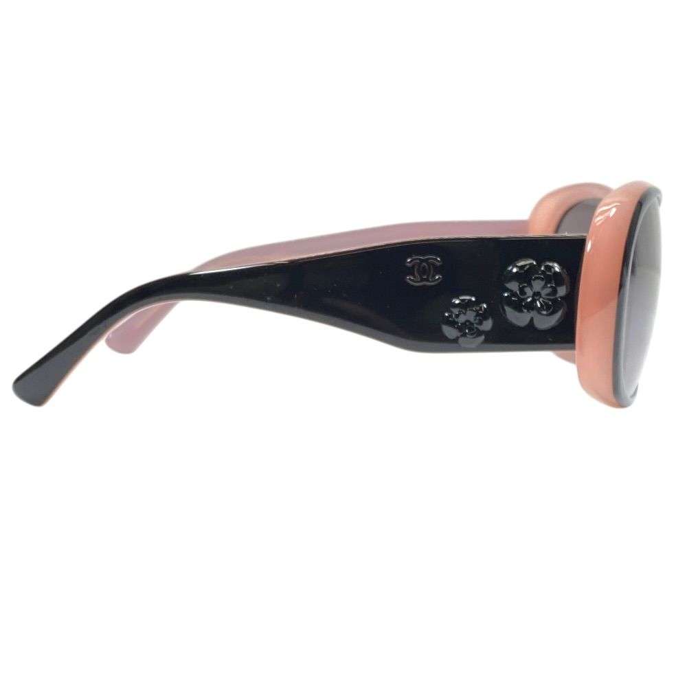 Chanel Camellia Sunglasses Eyewear CC Logo Acetate Colored Lenses Black Pink — view 4