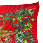 Hermes Scarf Passiflores Passion Flower Pleats Carre 90 Silk Red Multicolor — view 2
