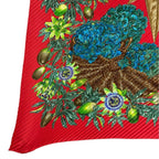 Hermes Scarf Passiflores Passion Flower Pleats Carre 90 Silk Red Multicolor — view 5