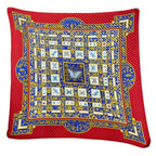 Hermes Scarf Joyaux de L'ete Summer Pleat Pleats Carre 90 Silk Red Multicolor — view 6