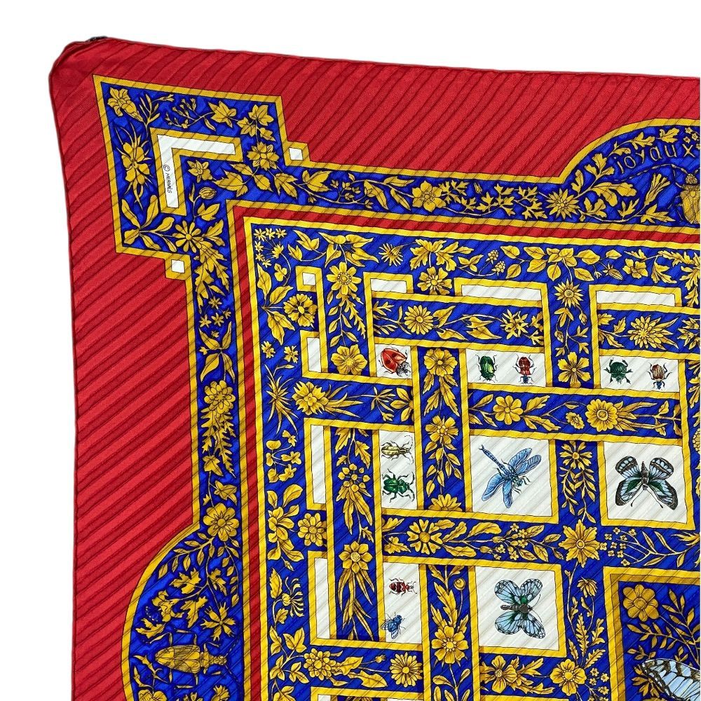 Hermes Scarf Joyaux de L'ete Summer Pleat Pleats Carre 90 Silk Red Multicolor — view 4