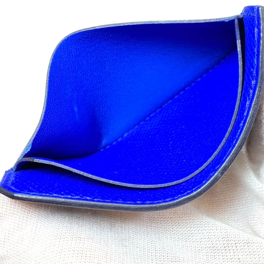 Hermes City Card Case Business Holder Compact Epsom Blue Gray Logo Sophisticatio — view 6