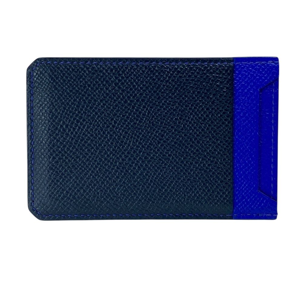 Hermes City Card Case Business Holder Compact Epsom Blue Gray Logo Sophisticatio — view 2
