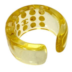 Chanel CC Logo Pearl Ring Plastic Faux Clear Yellow White Sophisticated — view 7