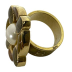 Chanel CC Logo Faux Pearl Ring Gold Plated Sophisticated Gorgeous — view 7