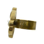 Chanel CC Logo Faux Pearl Ring Gold Plated Sophisticated Gorgeous — view 2