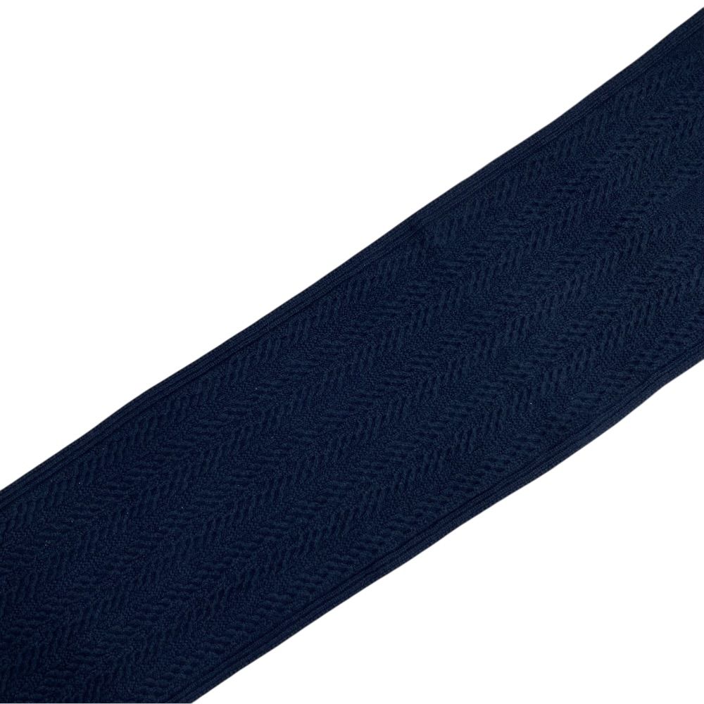 Hermes Knit Cable Scarf Shawl Cashmere Navy Classic Soft Warm Comfortable — view 7