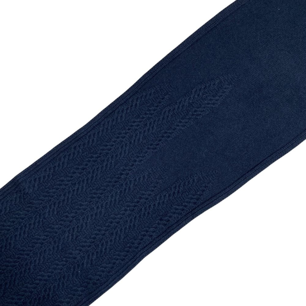 Hermes Knit Cable Scarf Shawl Cashmere Navy Classic Soft Warm Comfortable — view 8