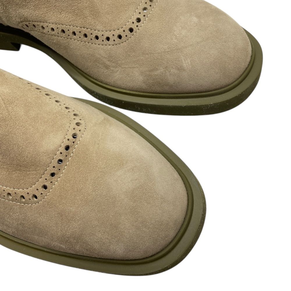 Hermes Side Gore Boots Short Shoes Suede Beige Sophisticated Adult Style — view 6