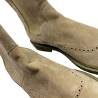 Hermes Side Gore Boots Short Shoes Suede Beige Sophisticated Adult Style — view 7