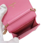 Chanel Quilted Shoulder Bag Smartphone Caviar Leather Pink Gold Pouch Chain — view 5