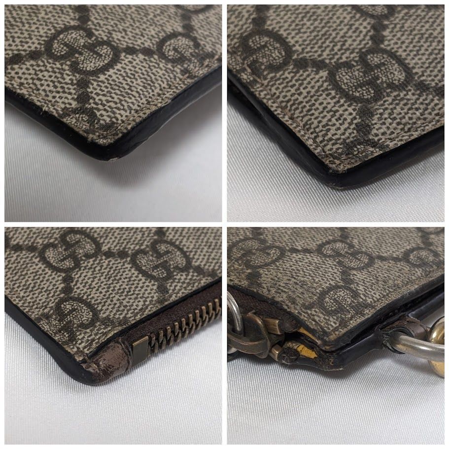 Gucci GG Supreme Neo Vintage Taiga Head Logo Brown Clutch — view 5