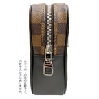 Louis Vuitton Clutch Pochette Kasai Brown Leather Damier Ebene — view 8