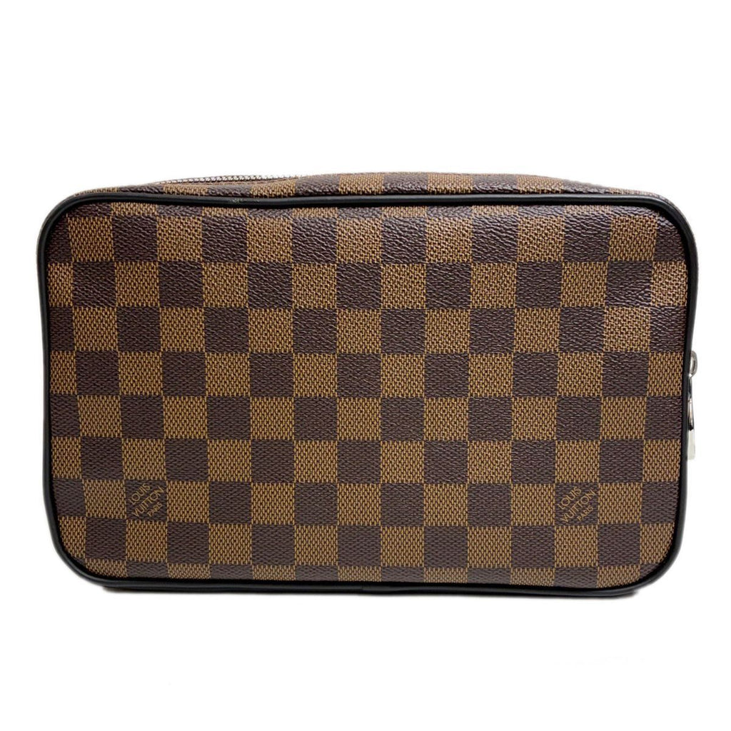 Louis Vuitton Clutch Pochette Kasai Brown Leather Damier Ebene — view 2