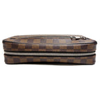 Louis Vuitton Clutch Pochette Kasai Brown Leather Damier Ebene — view 7