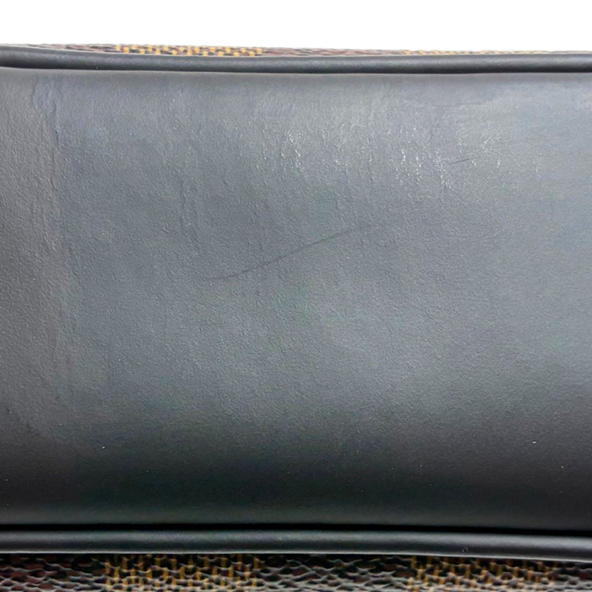 Louis Vuitton Clutch Pochette Kasai Brown Leather Damier Ebene — view 6