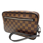Louis Vuitton Clutch Pochette Kasai Brown Leather Damier Ebene — view 4