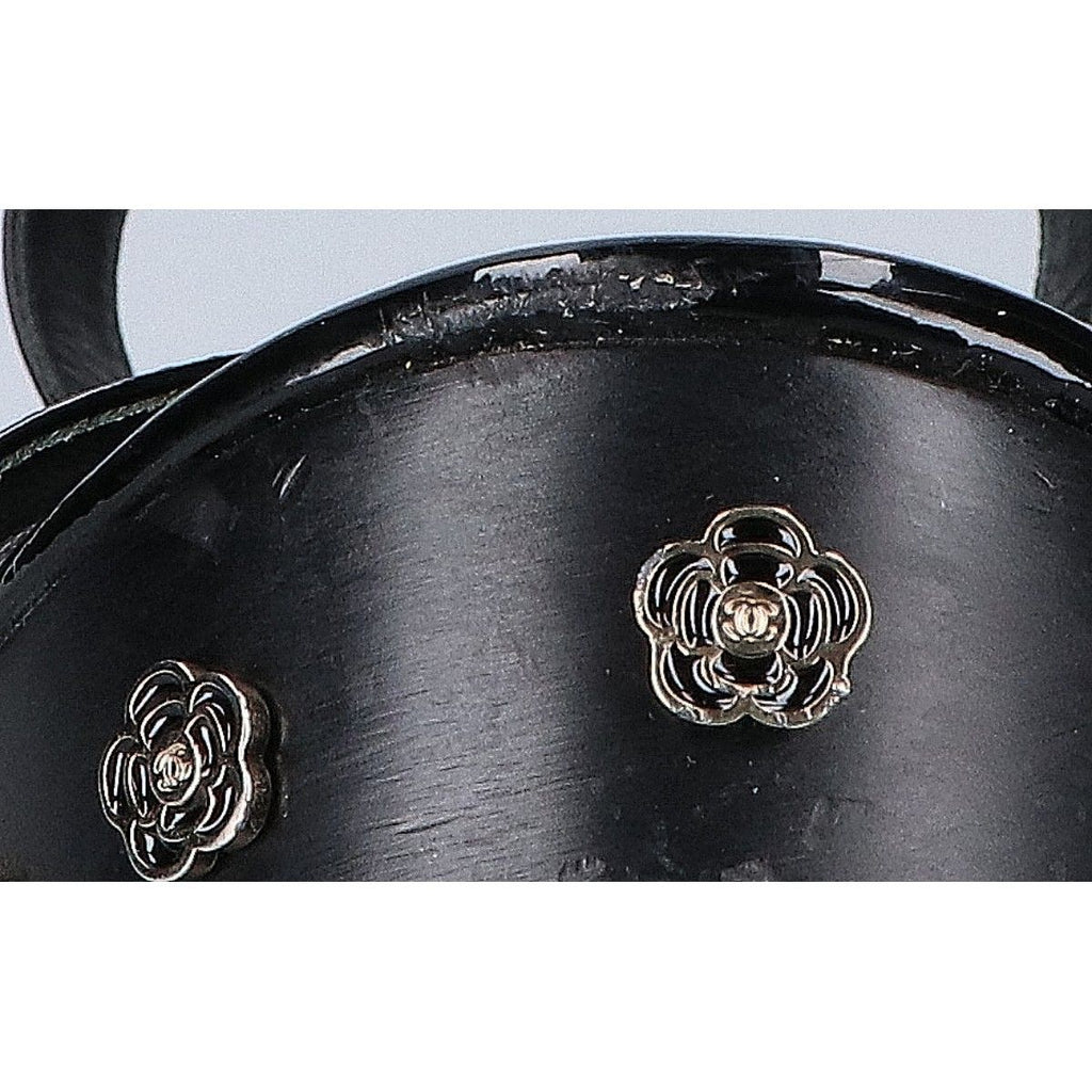 Chanel Patent Leather Camellia Sandal — view 9