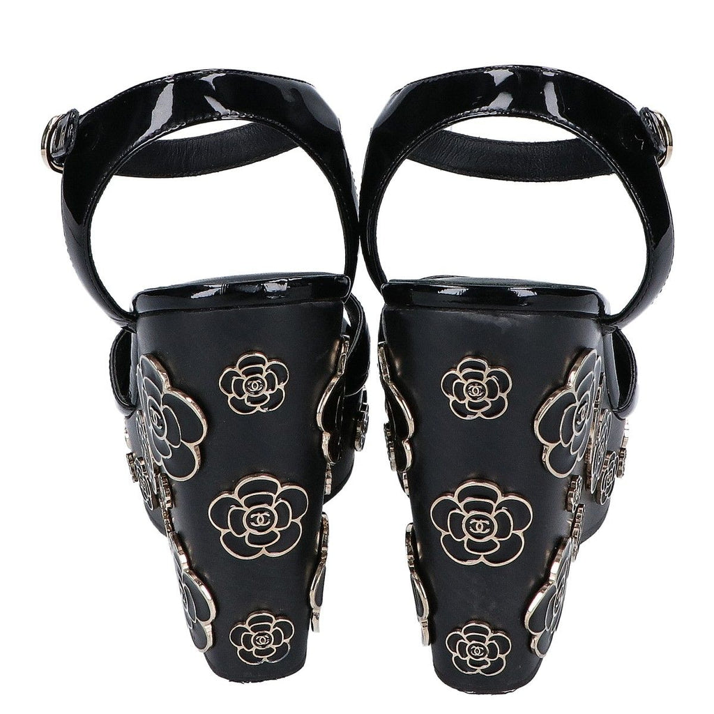 Chanel Patent Leather Camellia Sandal — view 3