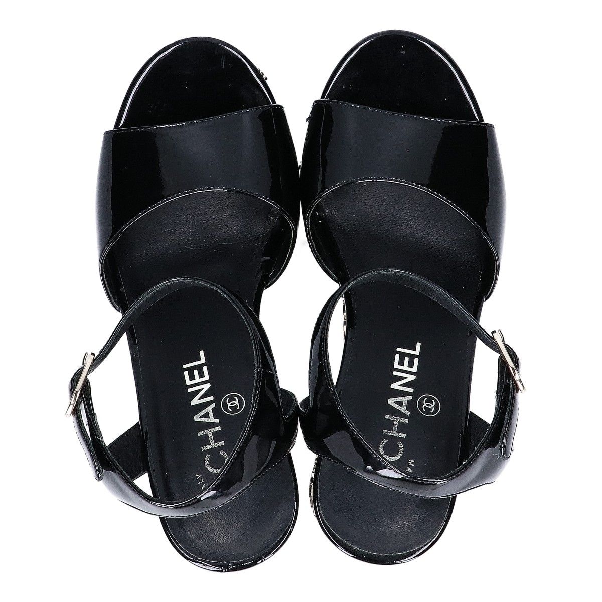 Chanel Patent Leather Camellia Sandal — view 5