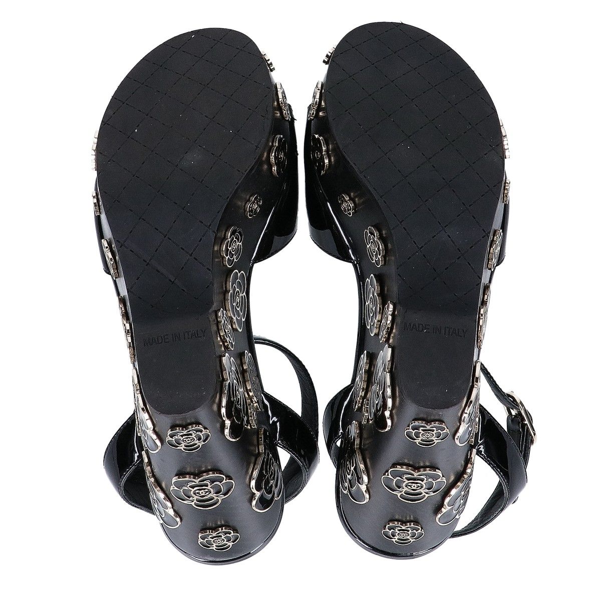Chanel Patent Leather Camellia Sandal — view 6