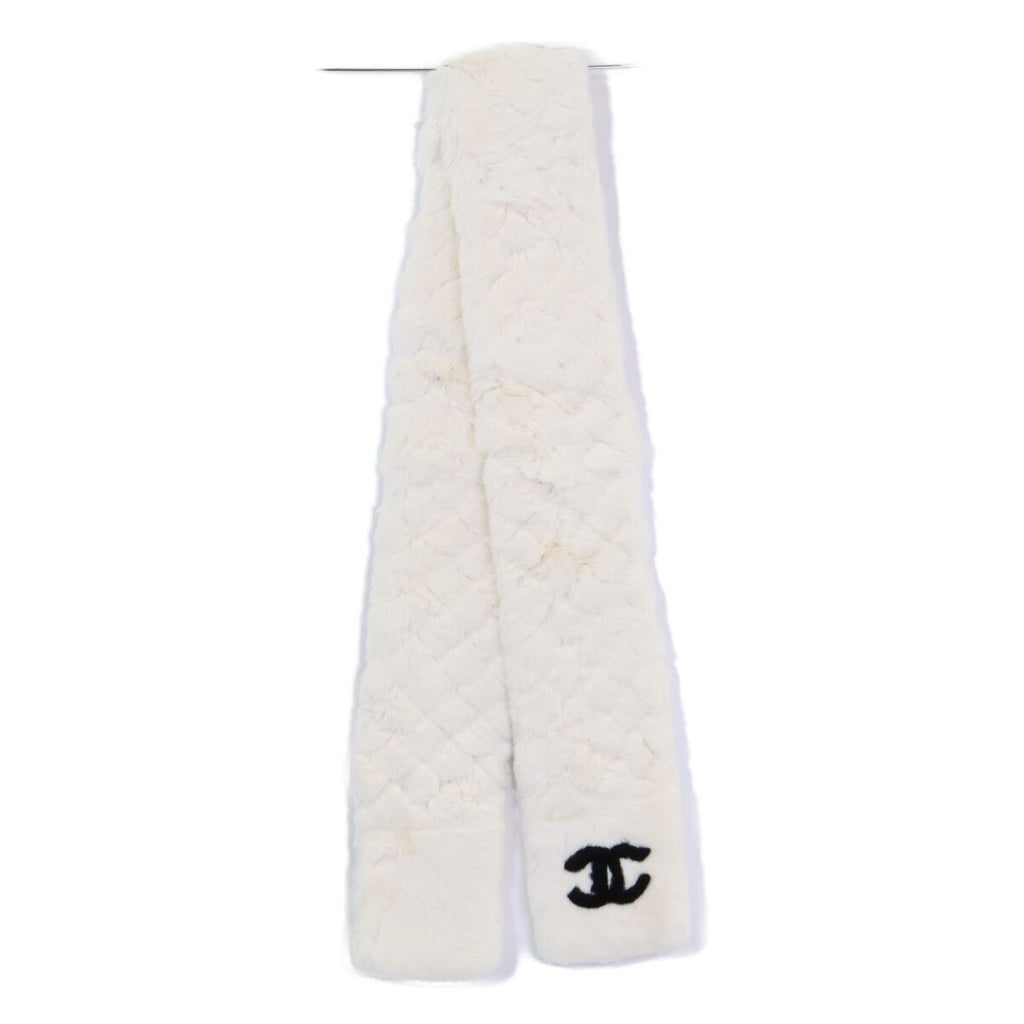 Chanel Orylag Rabbit Fur CC Logo Scarf — view 4