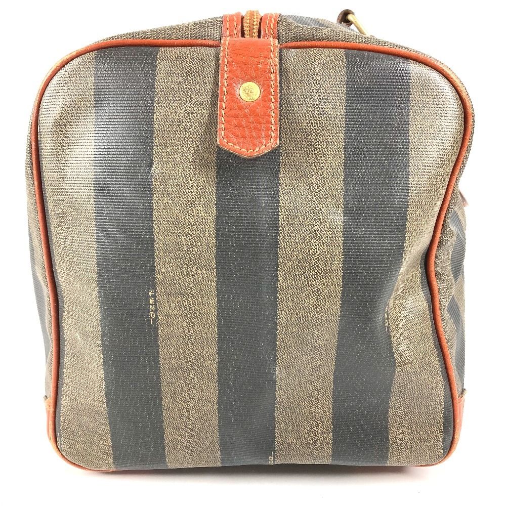 Fendi Boston Bag Pecan Logo Leather Khaki — view 3