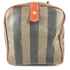 Fendi Boston Bag Pecan Logo Leather Khaki — view 3