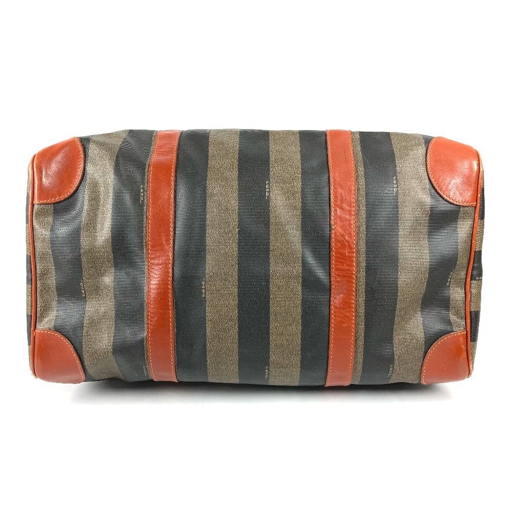 Fendi Boston Bag Pecan Logo Leather Khaki — view 5
