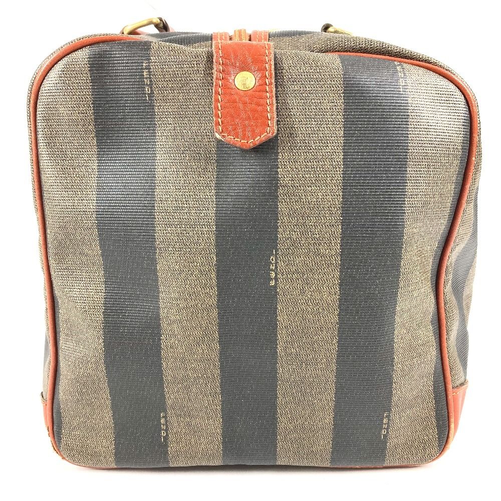 Fendi Boston Bag Pecan Logo Leather Khaki — view 4