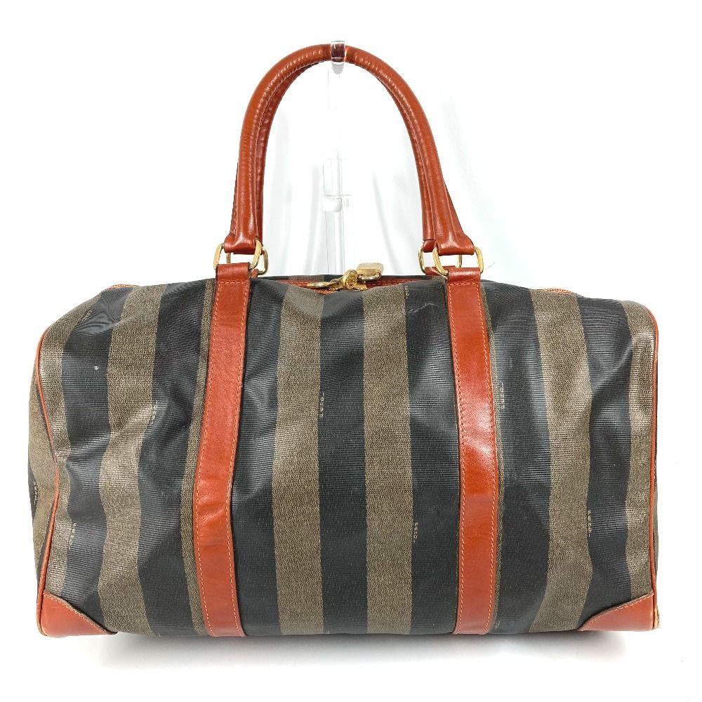 Fendi Boston Bag Pecan Logo Leather Khaki — view 2