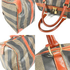 Fendi Boston Bag Pecan Logo Leather Khaki — view 7