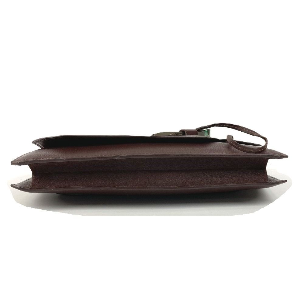 Hermes Clutch Envelope Leather Brown — view 4