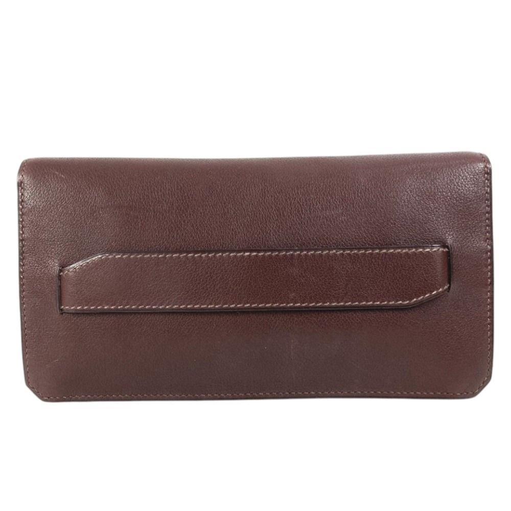 Hermes Clutch Envelope Leather Brown — view 3